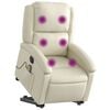 vidaXL Electric Stand up Massage Recliner Chair Cream Faux Leather