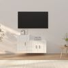 vidaXL 2 Piece TV Cabinet Set High Gloss White Engineered Wood