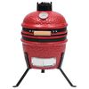 vidaXL 2-in-1 Kamado Barbecue Grill Smoker Ceramic 56 cm Red