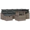 vidaXL Garden Sofa Set with Cushion 7 pcs Grey Poly Rattan
