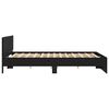 vidaXL Bed Frame without Mattress Black 180x200 cm Super King