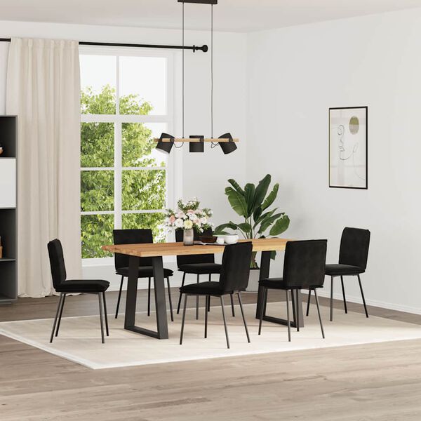 vidaXL Dining Chairs 6 pcs Black Velvet