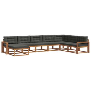 vidaXL Outdoor Sofa Set 8 pcs Natural and Anthracite