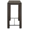 vidaXL 7 Piece Outdoor Bar Set with Armrest Poly Rattan Brown