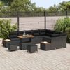 vidaXL Garden Sofa Set with Cushion 12 pcs Black Poly rattan