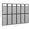 vidaXL 6-Panel Room Divider/Trellis Solid Fir Wood Black 242.5x180 cm