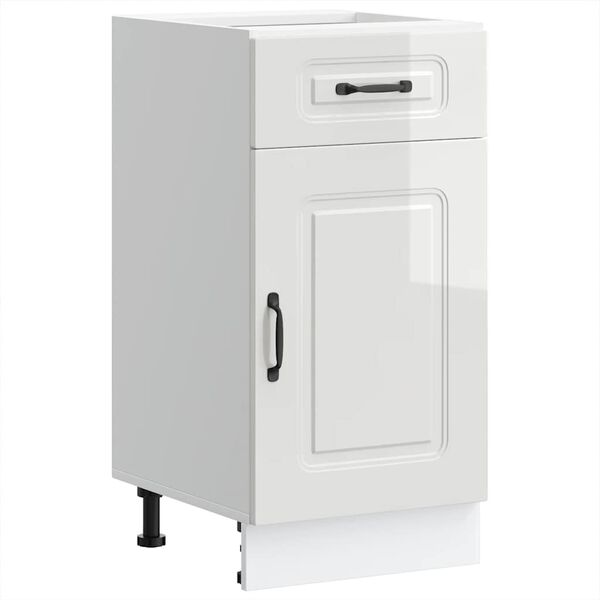 vidaXL Kitchen Base Cabinet Kalmar High Gloss White Engineered Wood