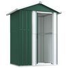 vidaXL Garden Shed Green 126x97.5x177 cm Galvanised Steel