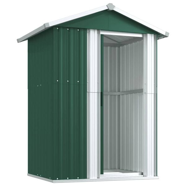 vidaXL Garden Shed Green 126x97.5x177 cm Galvanised Steel