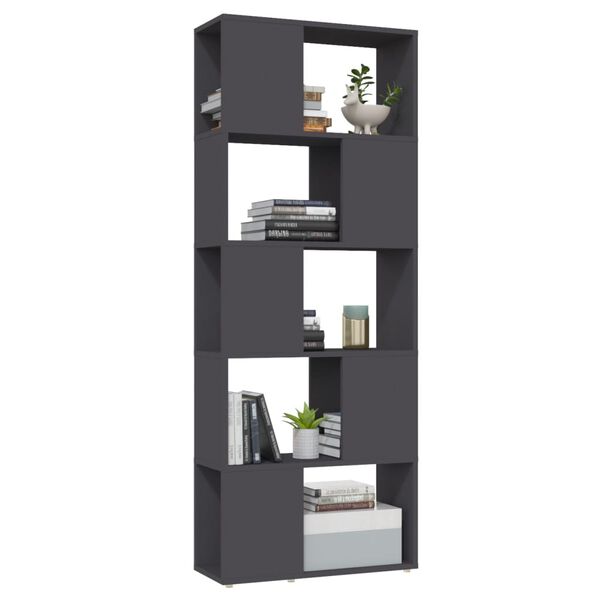 vidaXL Book Cabinet Room Divider Grey 60x24x155 cm Engineered Wood