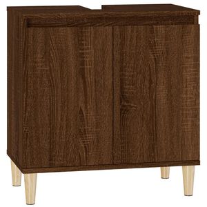 vidaXL Sink Cabinet Brown Oak 58x33x60 cm Engineered Wood