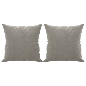 vidaXL Throw Pillows 2 pcs Light Grey 40x40 cm Velvet