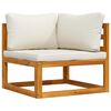 vidaXL 2 Piece Sofa Set with Cream White Cushions Solid Acacia Wood