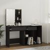 vidaXL LED Dressing Table with Cabinet Black Engineered Wood