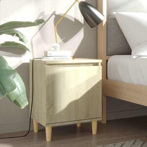 vidaXL Bed Cabinets with Solid Wood Legs 2 pcs Sonoma Oak 40x30x50 cm