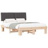 vidaXL Bed Frame with Upholstered Headboard Dark Grey 150 x 200 cm