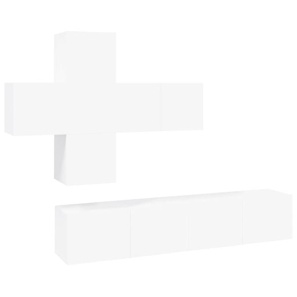 vidaXL 7 Piece TV Cabinet Set White Engineered Wood