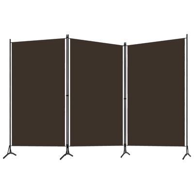 vidaXL 3-Panel Room Divider Brown 260x180 cm