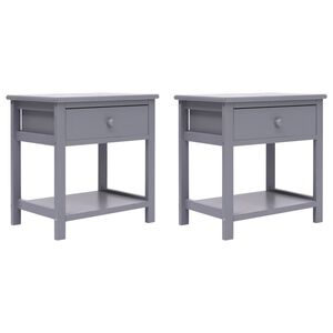 vidaXL Nightstands 2 pcs Grey 40x29x42 cm Paulownia Wood
