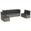 vidaXL 8 Piece Garden Sofa Set with Cushions Grey Poly Rattan