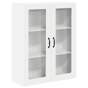 vidaXL Wall Glass Cabinet LUCCA White 80 x 31 x 100 cm Engineered Wood