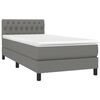 vidaXL Box Spring Bed with Mattress Dark Grey 100x200 cm Fabric