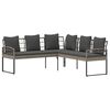 vidaXL Garden sofa set with Cushion 2 pcs Grey Steel