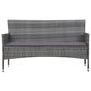 vidaXL 5 Piece Garden Lounge Set With Cushions Poly Rattan Grey