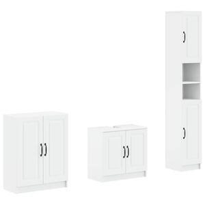 vidaXL 3 Piece Bathroom Cabinet Set UTRECHT White Engineered Wood