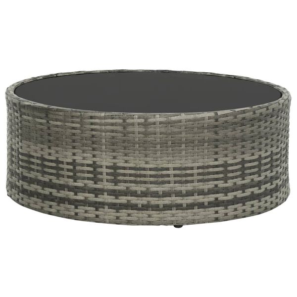 vidaXL 7 Piece Garden Lounge Set with Cushions Poly Rattan Grey