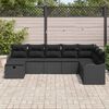 vidaXL Sofa Set with Cushion with Storage Manual Black Poly Rattan