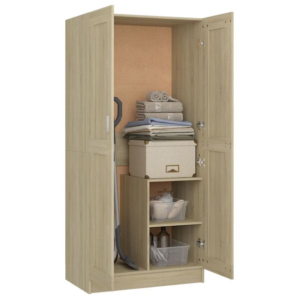 vidaXL Wardrobe Sonoma Oak 82.5x51.5x180 cm Engineered Wood