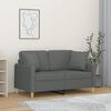 vidaXL 2-Seater Sofa with Throw Pillows Dark Grey 120 cm Fabric