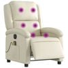vidaXL Electric Massage Recliner Chair Cream Faux Leather