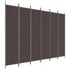 vidaXL 6-Panel Room Divider Brown 300x220 cm Fabric