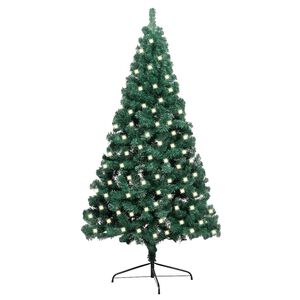 vidaXL Artificial Half Pre-lit Christmas Tree with St& Green 120 cm