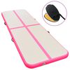 vidaXL Inflatable Gymnastics Mat with Pump 400x100x10 cm PVC Pink