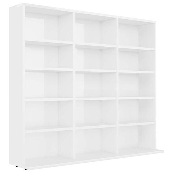 vidaXL CD Cabinet High Gloss White 100x23x89.5 cm Engineered Wood