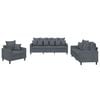 vidaXL 3 Piece Sofa Set with Cushions Dark Grey Velvet