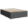 vidaXL Box Spring Bed with Mattress Dark Grey Queen Fabric