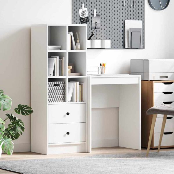 vidaXL Desk with Drawer 2 pcs White
