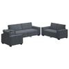 vidaXL 3 Piece Sofa Set with Cushions Dark Grey Velvet