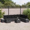 vidaXL Garden Sofa Set with Pillow 9 pcs Black Poly rattan