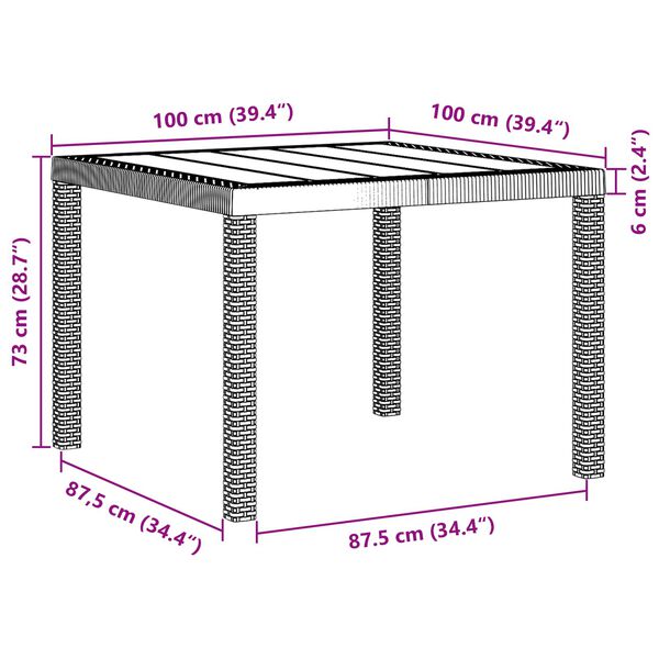 vidaXL Garden Dining Set 5 pcs Brown Polypropylene