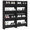 vidaXL Wall Shoe Cabinets 4 pcs Black 60x18x60 cm Engineered Wood