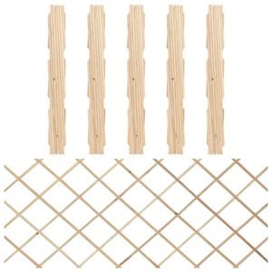 vidaXL Trellis Fences 5 pcs Solid Firwood 180x80 cm
