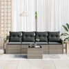vidaXL Garden Sofa Set Grey Poly Rattan