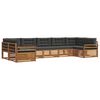 vidaXL Outdoor Sofa Set 7 pcs Natural and Anthracite Solid Acacia Wood