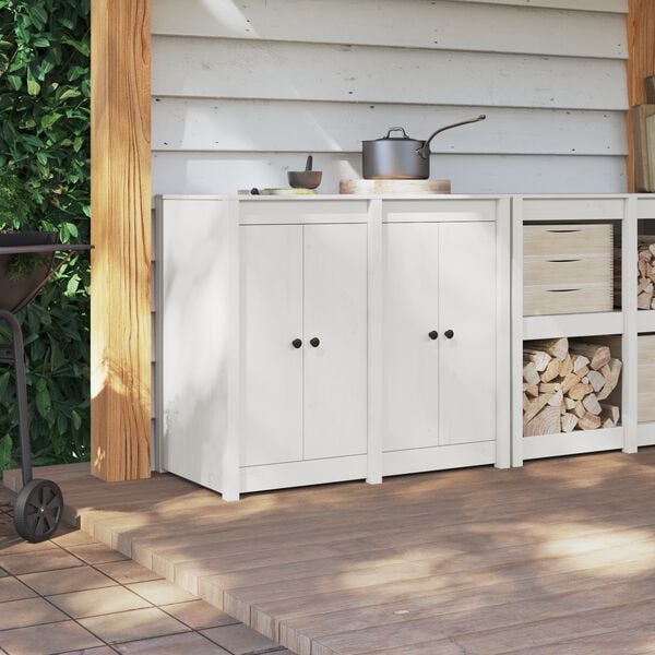 vidaXL Kitchen Door MEPPEL 2 pcs White 50 x 9 x 82 cm Solid Pine wood