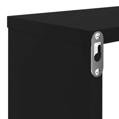vidaXL Wall Cube Shelf 6 pcs Black 80x15x26.5 cm Engineered Wood